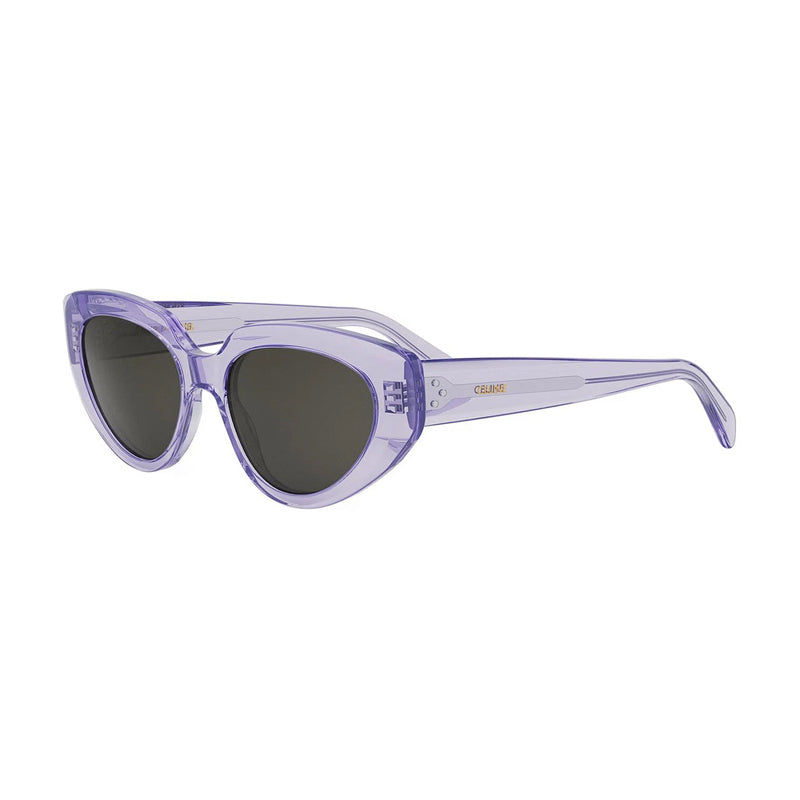 Celine Sunglasses Cat Eye Full Rim, Shiny Lilac Frame and Smoke Lens CL40286I78A