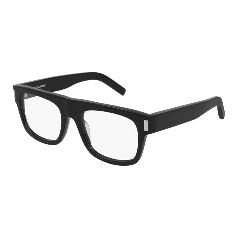 Saint Laurent Eyeglasses Square Full Rim, Black Frame and Clear Demo Lenses Lens SL293OPT001