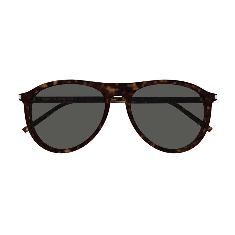 Saint Laurent Sunglasses Aviator Full Rim, Havana Frame and Grey Lens SL667002