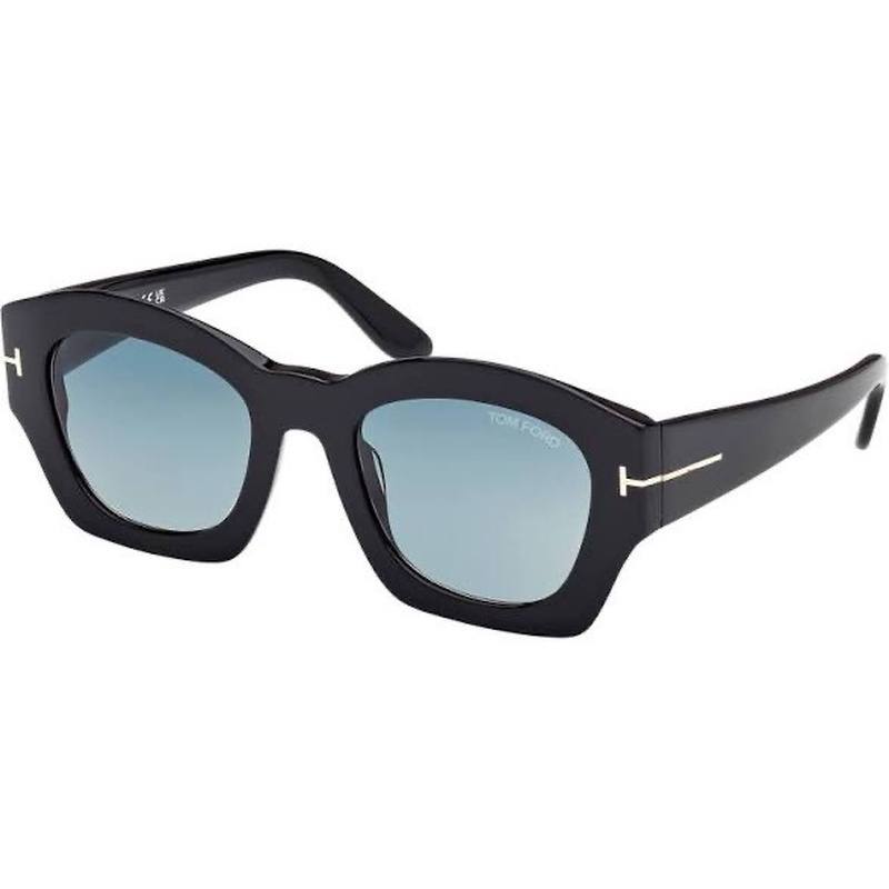 Tom Ford Sunglasses Square Full Rim, Shiny Black Frame and Green Gradient Lens FT108301P