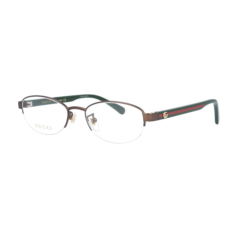 Gucci Eyeglasses Rectangle Semi Rim, Blue Frame and Clear Demo Lenses Lens GG0719OJ003