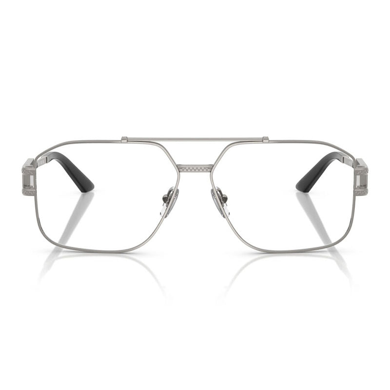 Versace Eyeglasses Aviator Full Rim, Gunmetal Frame and Clear Demo Lenses Lens VE13021001