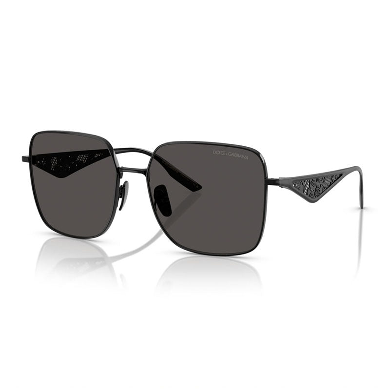 Dolce & Gabbana Sunglasses Square Full Rim, Black Frame and Dark Grey Lens DG231001/87