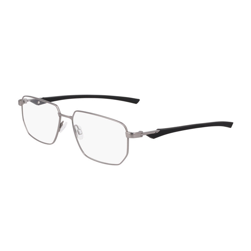 Nike Eyeglasses Rectangle Full Rim, Gunmetal/Black Frame and Clear Demo Lens Lens NIKE4317N070
