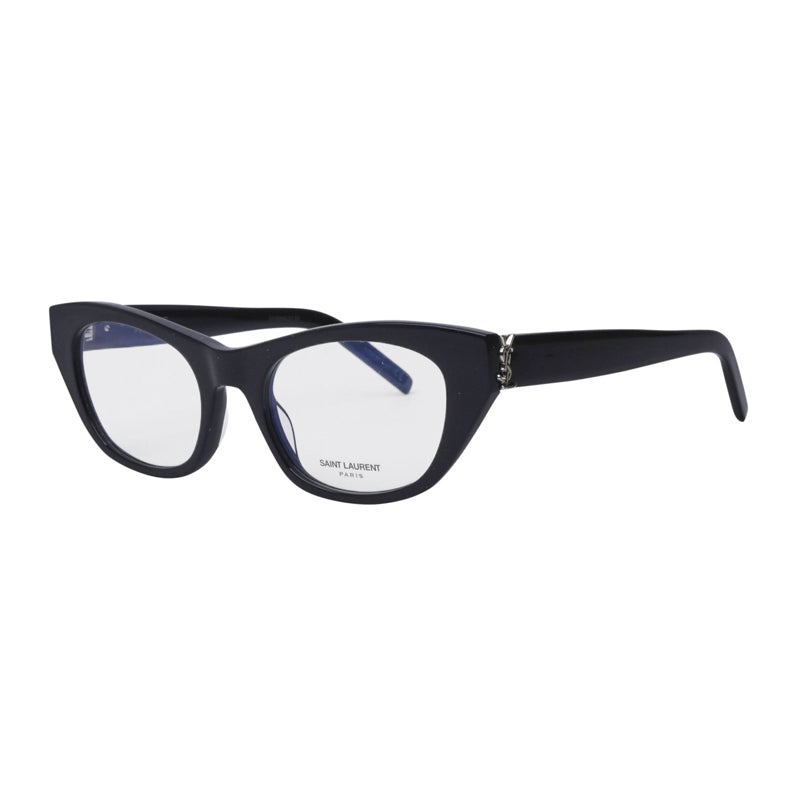 Saint Laurent Eyeglasses Cat Eye Full Rim, Black Frame and Clear Demo Lenses Lens SLM80001