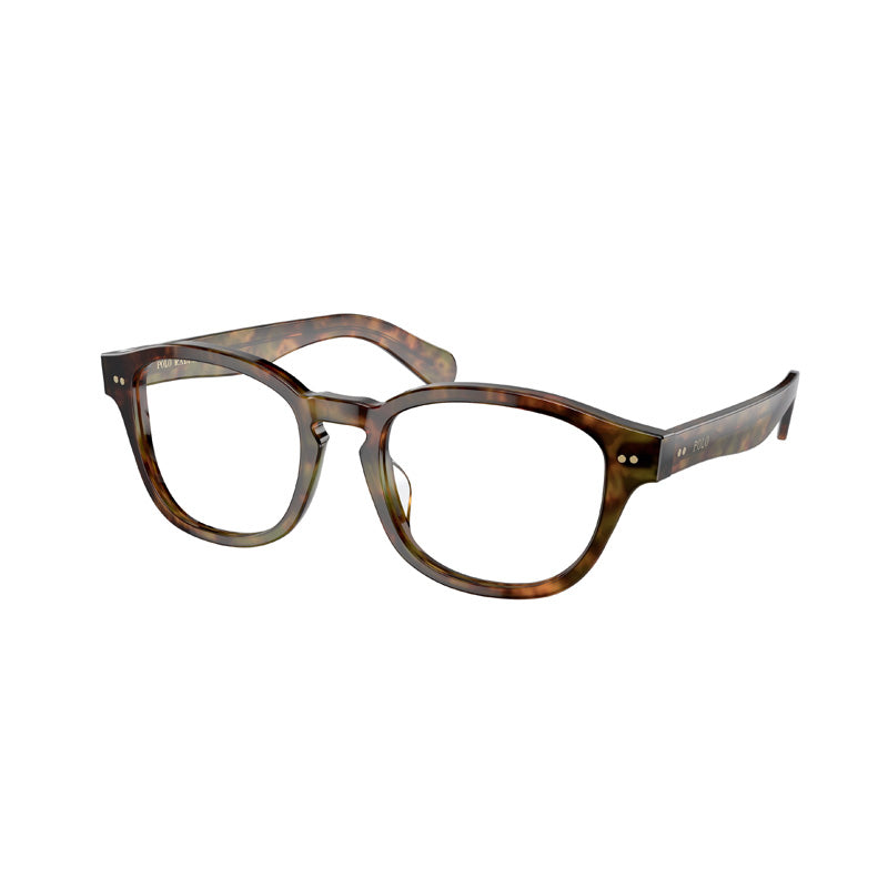 Polo Ralph Lauren Eyeglasses Square Full Rim, Shiny Beige Tortoise Frame and Clear Demo Lenses Lens PH2261U5017