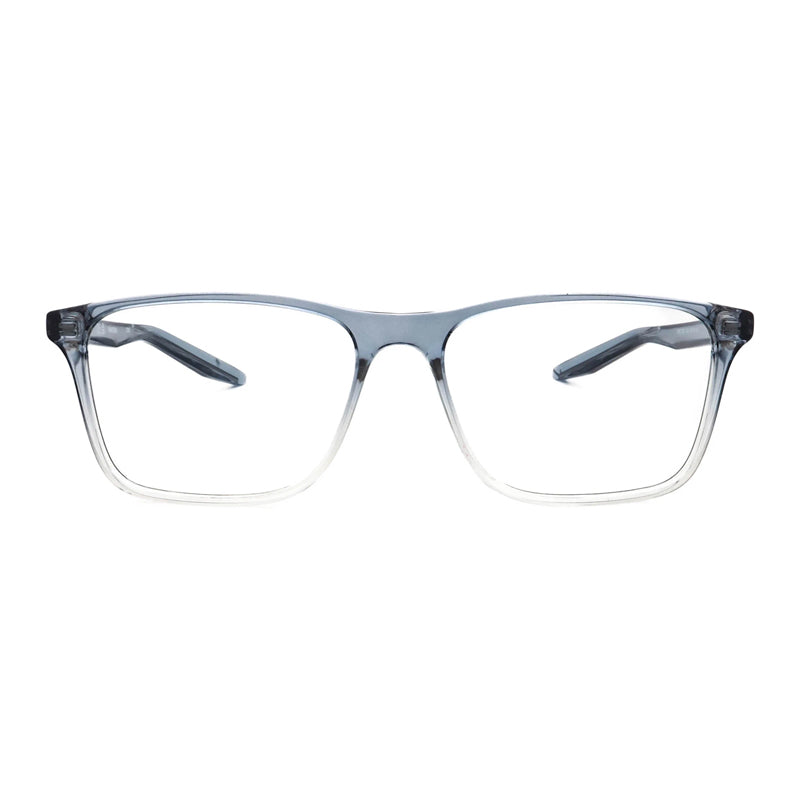 Nike Eyeglasses Rectangle Full Rim, Ocean Fog Fade Frame and Clear Demo Lenses Lens NIKE7125N404