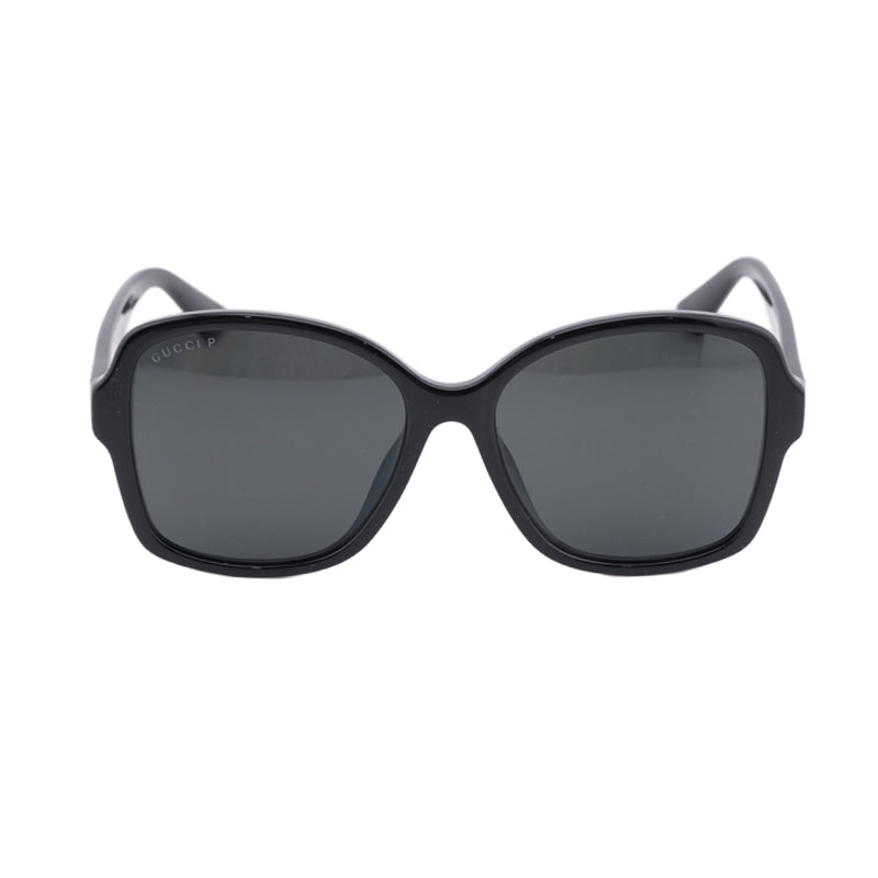 Gucci Sunglasses Rectangle Full Rim, Black Frame and Grey Lens GG0765SA005