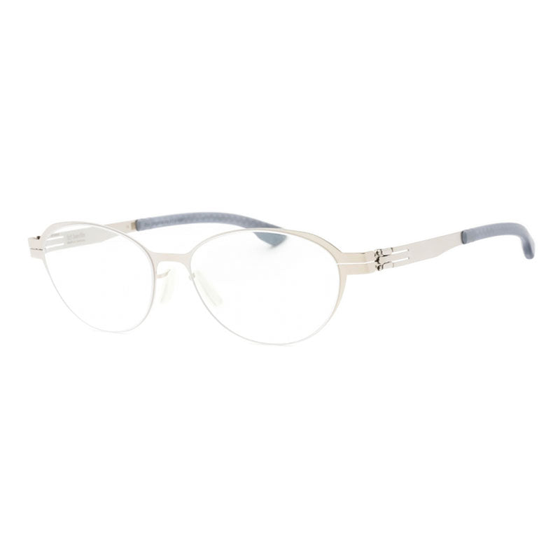 Ic! Berlin Eyeglasses Round Full Rim, Pearl/Grey Frame and Clear Demo Lenses Lens ACOUSTICM1392020