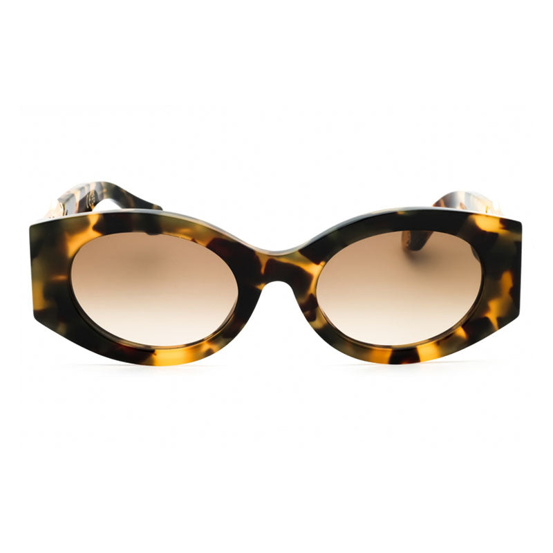 Roberto Cavalli Sunglasses Oval Full Rim, Vintage Havana Frame and Brown Gradient Lens SRC0640AGG