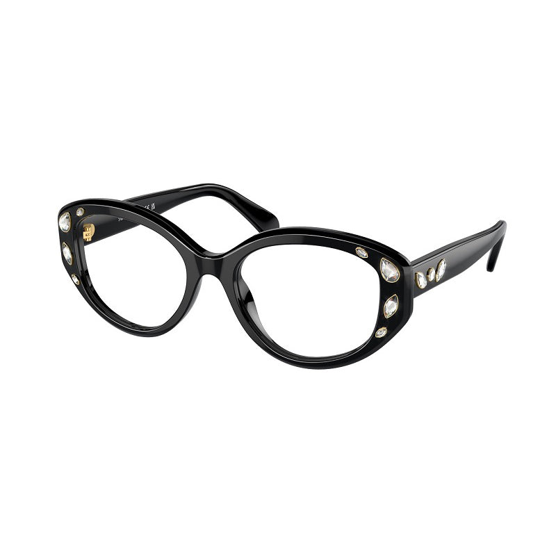 Swarovski Eyeglasses Geometric Full Rim, Black Frame and Clear Demo Lenses Lens SK20061001