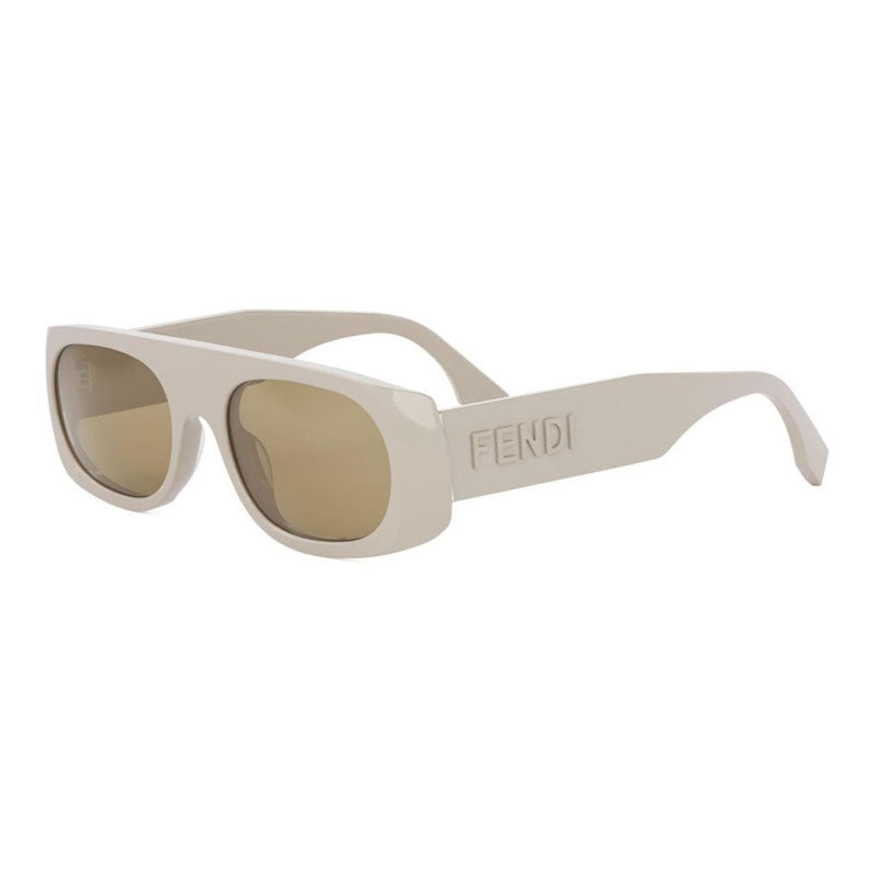 Fendi Sunglasses Rectangle Full Rim, Shiny Brown Frame and Brown Lens FE40169I45E