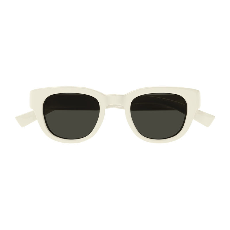 Saint Laurent Sunglasses Square Full Rim, Ivory Frame and Grey Lens SL675005