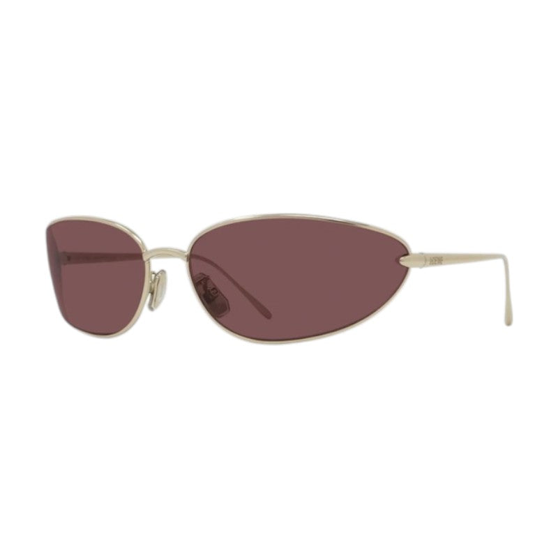 Loewe Sunglasses Geometric Full Rim, Gold Frame and Purple Lens LW40164U32U