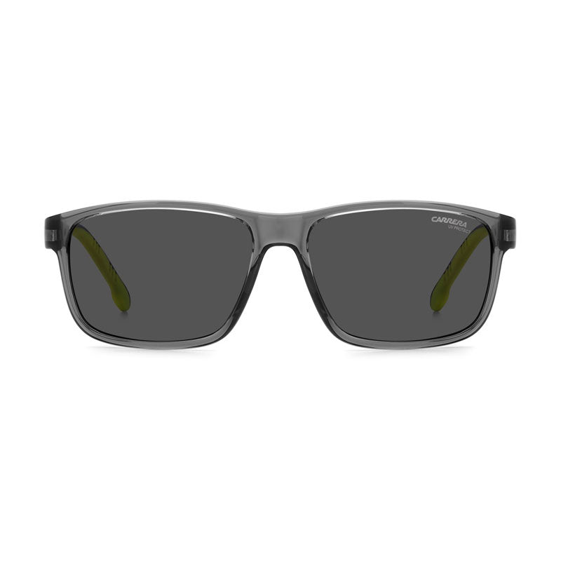 Carrera Sunglasses Rectangle Full Rim, Grey/Green Frame and Grey Lens CARRERA2047T/S03U5IR