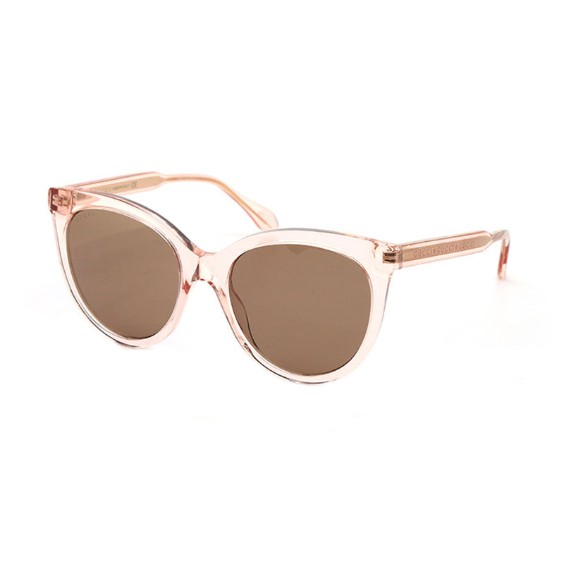 Gucci Sunglasses Cat Eye Full Rim, Shiny Pink Frame and Brown Lens GG0565S004