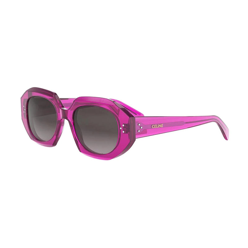 Celine Sunglasses Square Full Rim, Shiny Rose Frame and Brown Gradient Lens CL40319I72F