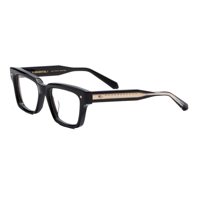 Valentino Eyeglasses Square Full Rim, Black Frame and Clear Demo Lens Lens VLX-121A