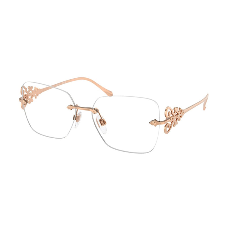Ralph Lauren Eyeglasses Butterfly Rimless, Shiny Rose Gold Frame and Clear Demo Lenses Lens RL51309329