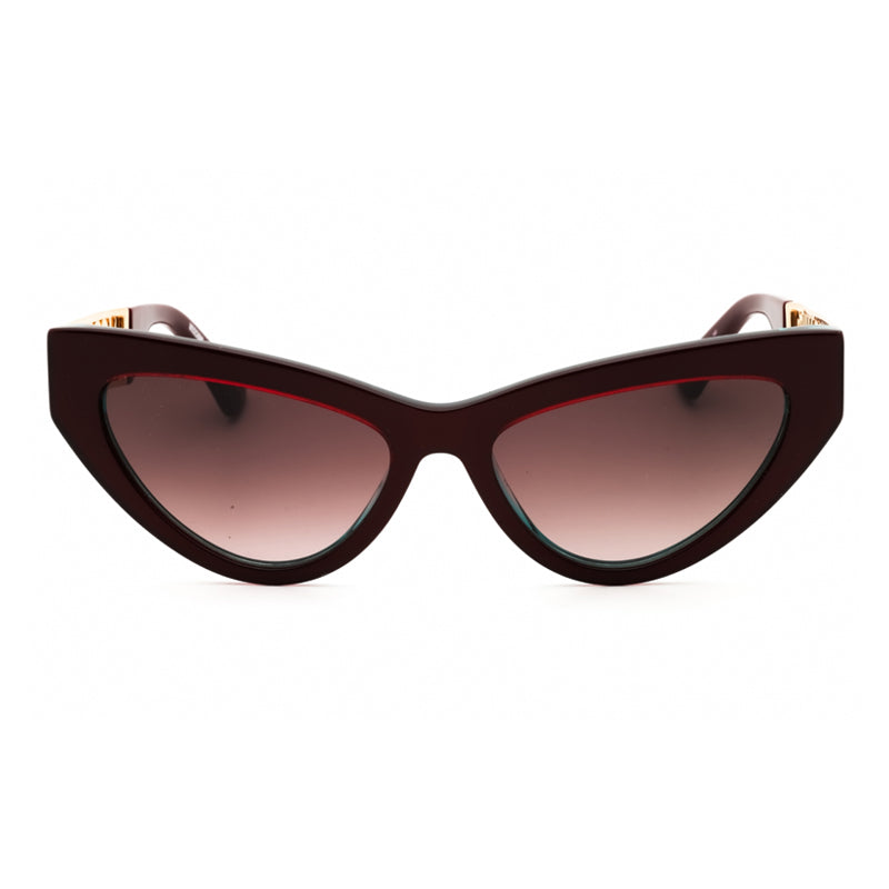 Moschino Sunglasses Cat Eye Full Rim, Metalized Burgundy Frame and Brown Gradient Lens MOS170/S0B17HA