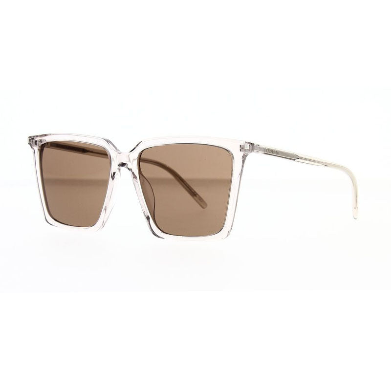 Saint Laurent Sunglasses Square Full Rim, Transparent Nude Frame and Brown Lens SL474003