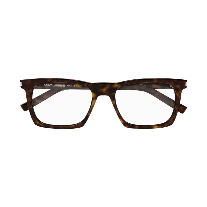 Saint Laurent Eyeglasses Square Full Rim, Havana Frame and Clear Demo Lens Lens SL559OPT003