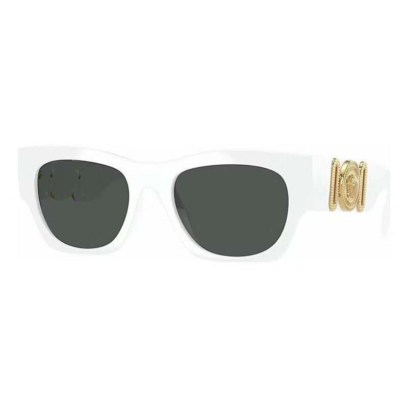 Versace Sunglasses Square Full Rim, White Frame and Dark Grey Lens VE4479U314/87