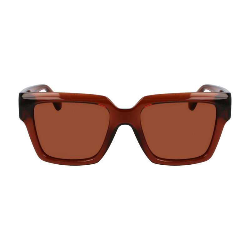 Ferragamo Salvatore Ferragamo Sunglasses Square Full Rim, Transparent Brown Frame and Brown Lens SF2014S232