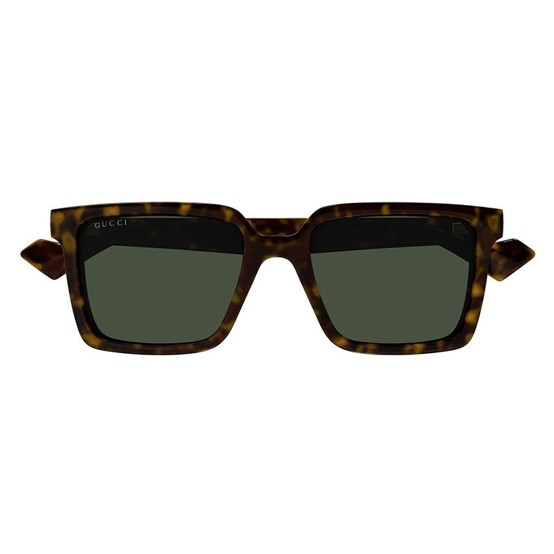 Gucci Sunglasses Square Full Rim, Dark Havana Frame and Bottle Green Lens GG1540S002
