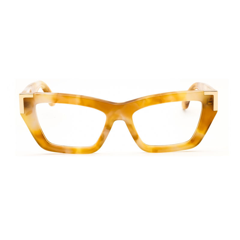 Palm Angels Eyeglasses Cat Eye Full Rim, Light Havana Frame and Clear Demo Lenses Lens PERJ01DSTYLE1D2400