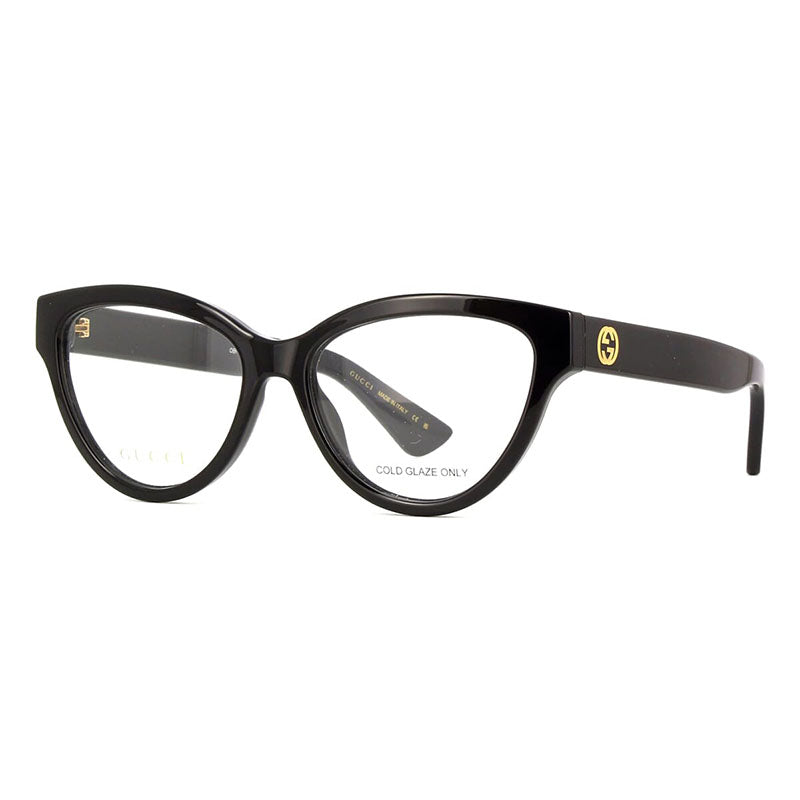 Gucci Eyeglasses Cat Eye Full Rim, Black Frame and Clear Demo Lenses Lens GG1581O001