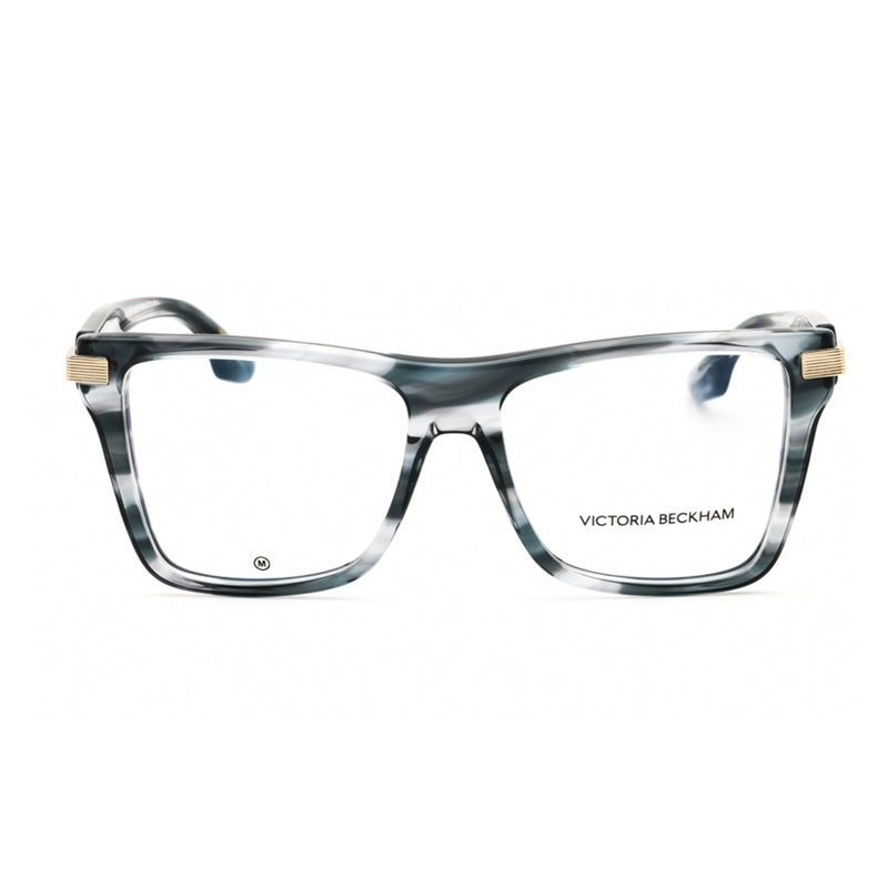 Victoria Beckham Eyeglasses Square Full Rim, Grey Horn Frame and Clear Demo Lenses Lens VB2677035