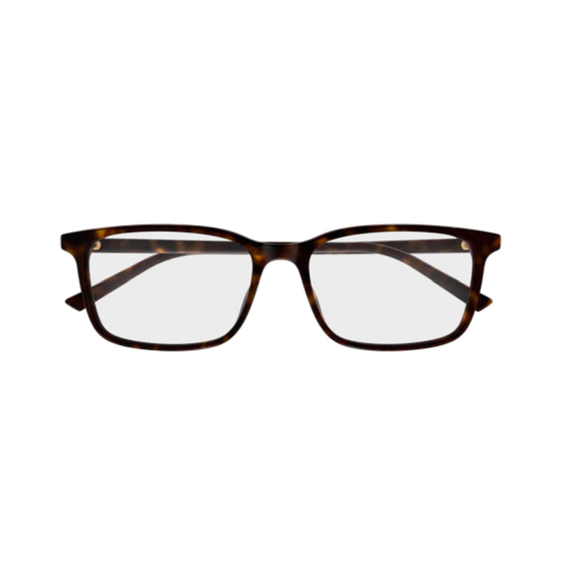 Gucci Eyeglasses Square Full Rim, Havana Frame and Clear Demo Lenses Lens GG1997O006