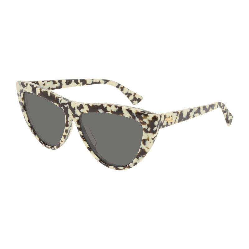 Bottega Veneta Sunglasses Cat Eye Full Rim, Brown Ivory Havana Frame and Brown Lens BV1018S006