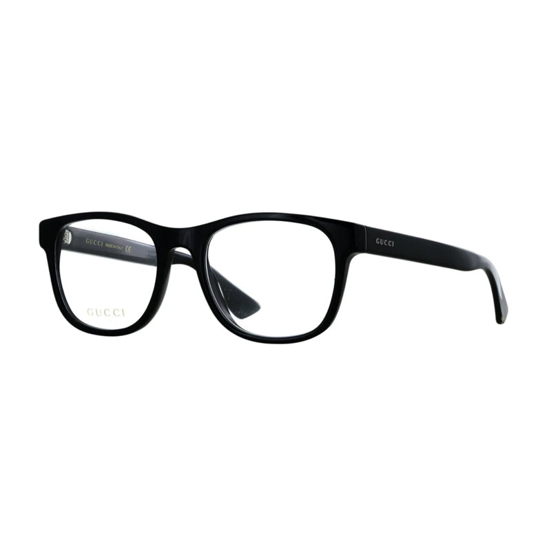 Gucci Eyeglasses Square Full Rim, Black Frame and Clear Demo Lenses Lens GG0004ON001