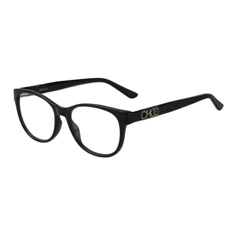 Jimmy Choo Eyeglasses Square Full Rim, Black Frame and Clear Demo Lenses Lens JC241080700