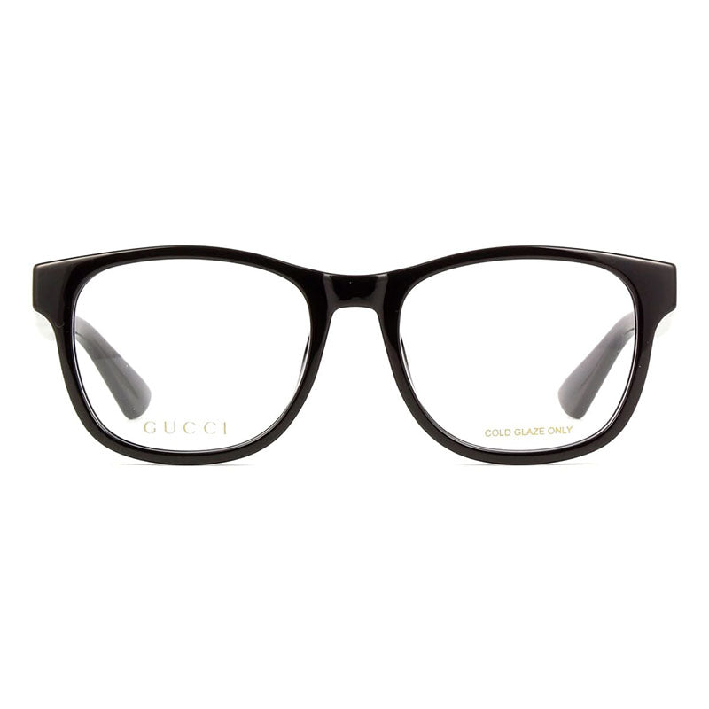 Gucci Eyeglasses Square Full Rim, Shiny Black Frame and Clear Demo Lenses Lens GG1344O005