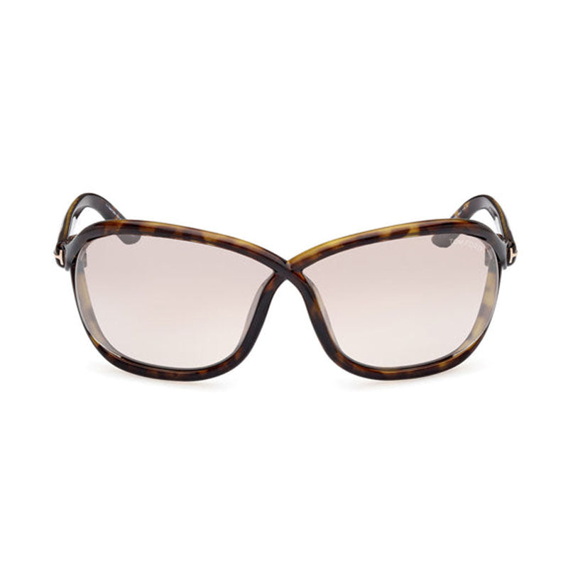 Tom Ford Sunglasses Geometric Full Rim, Dark Havana Frame and Brown Mirror Lens FT106952G