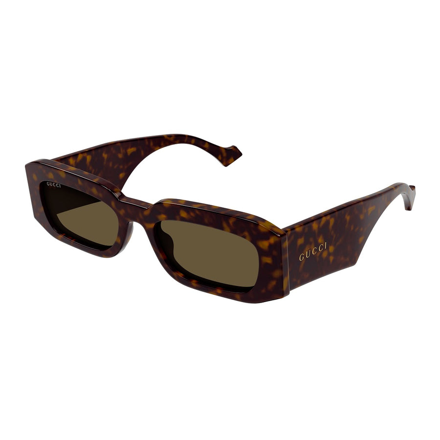 Gucci Sunglasses Square Full Rim, Dark Havana Frame and Brown Lens GG1426S002