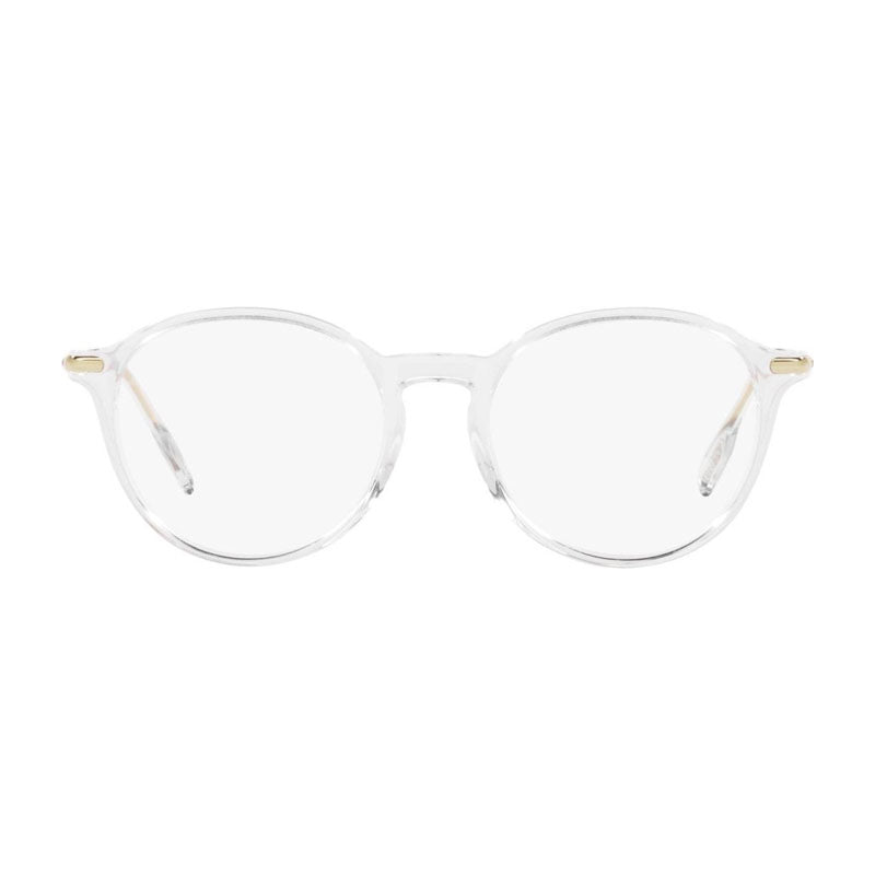 Burberry Eyeglasses Round Full Rim, Transparent Frame and Clear Demo Lenses Lens BE23653024