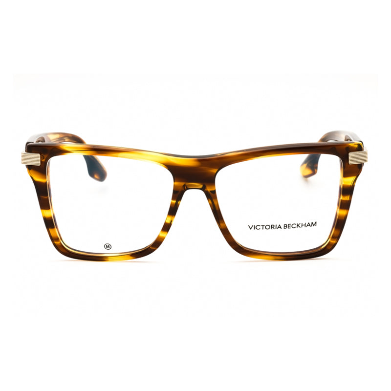 Victoria Beckham Eyeglasses Square Full Rim, Striped Havana Frame and Clear Demo Lenses Lens VB2677224