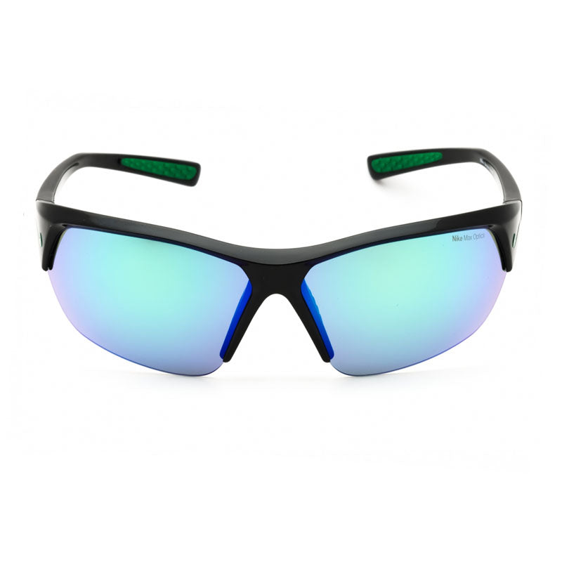 Nike Sunglasses Shield Semi Rim, Black Frame and Green Mirror Lens NIKESKYLONACEMFQ4684012