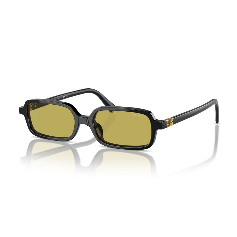 Miu Miu Sunglasses Rectangle Full Rim, Black Frame and Olive Green Lens MU11ZSF16K07O