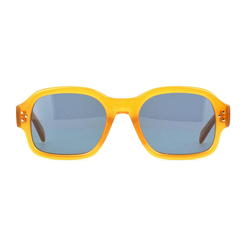 Celine Sunglasses Square Full Rim, Milky Honey Frame and Blue Lens CL40266U47V