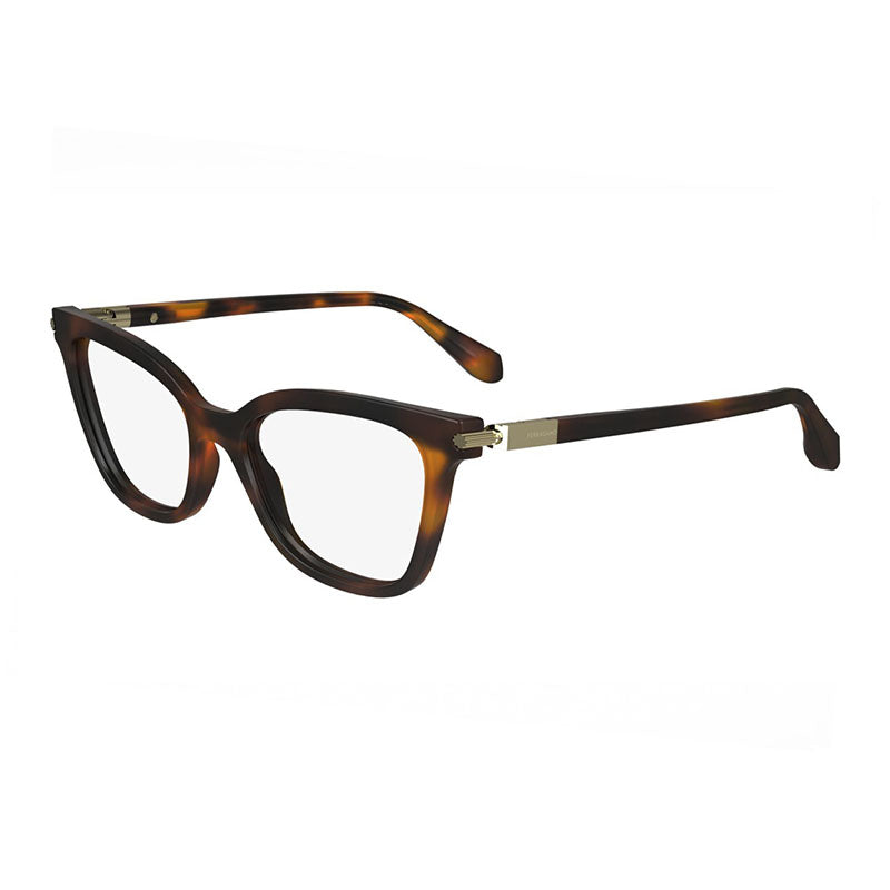 Ferragamo Salvatore Ferragamo Eyeglasses Cat Eye Full Rim, Havana Frame and Clear Demo Lenses Lens SF2991240