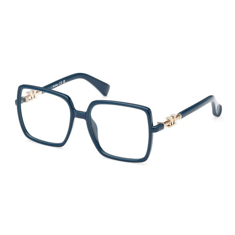 Max Mara Eyeglasses Square Full Rim, Turquoise Frame and Clear Demo Lenses Lens MM5108-H089