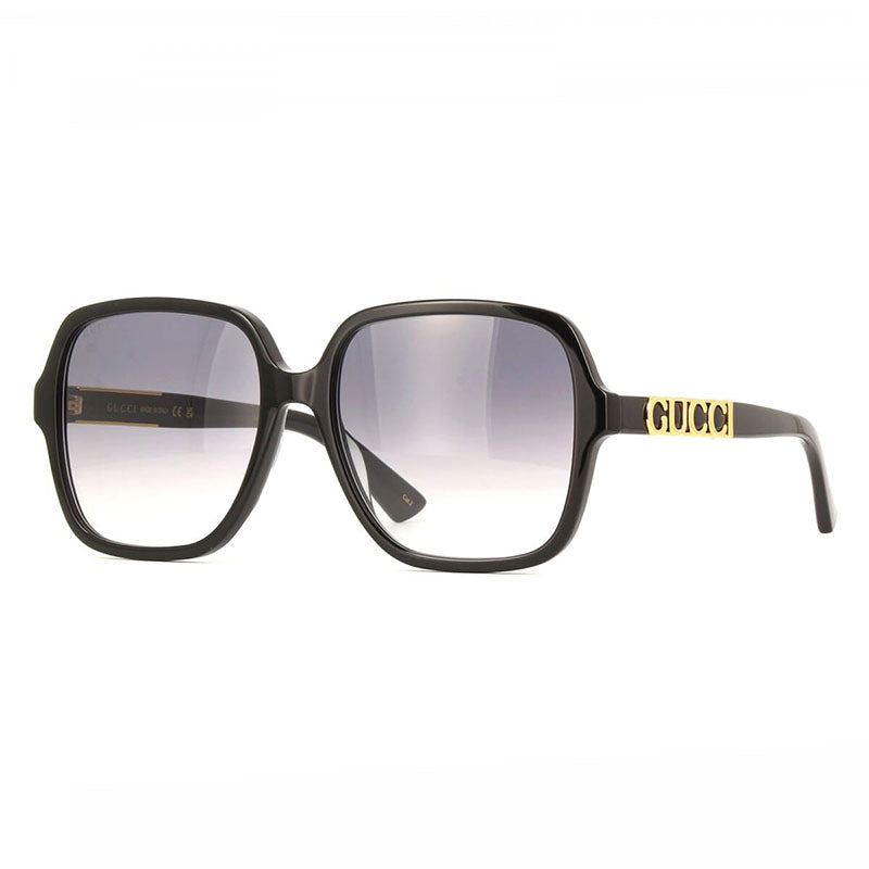 Gucci Sunglasses Square Full Rim, Black Frame and Grey Gradient Lens GG1189S002