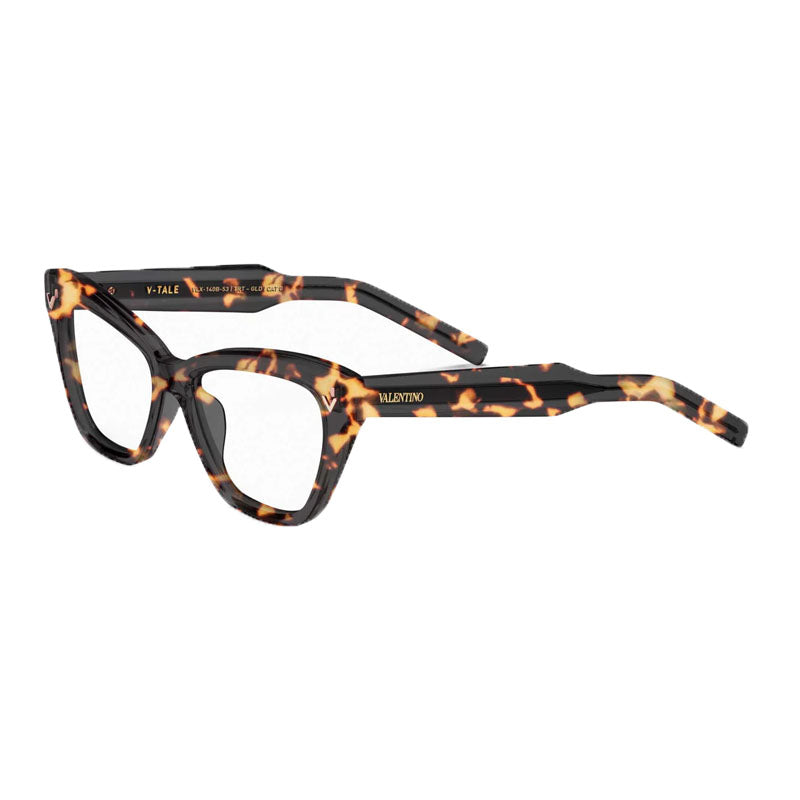 Valentino Eyeglasses Cat Eye Full Rim, Havana Frame and Clear Demo Lens Lens VLX-140B