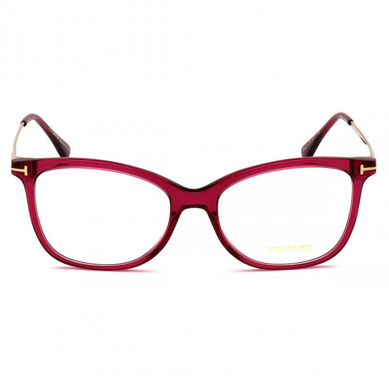 Tom Ford Eyeglasses Cat Eye Full Rim, Shiny Transparent Violet Frame and Clear Demo Lenses Lens FT5510081