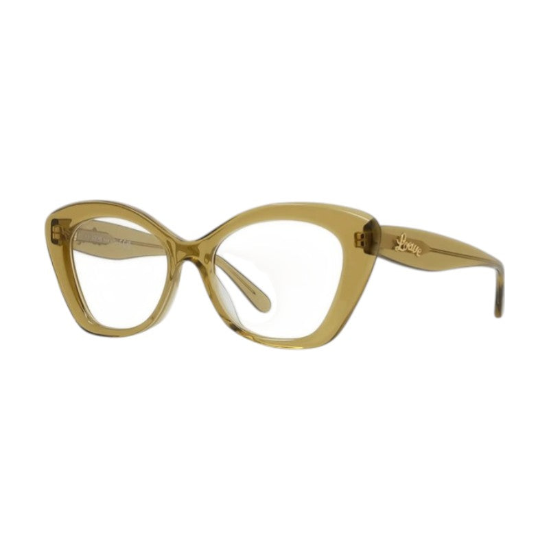Loewe Eyeglasses Square Full Rim, Glossy Green Frame and Clear Demo Lens Lens LW50067I096